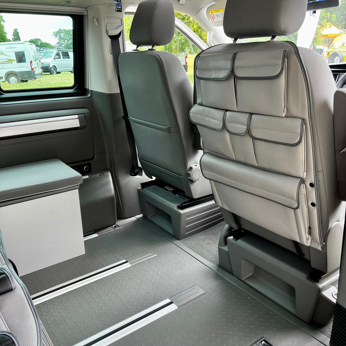 For VW California Ocean Leatherette Captain Seat Back Organiser Campervan Storage - Van-X