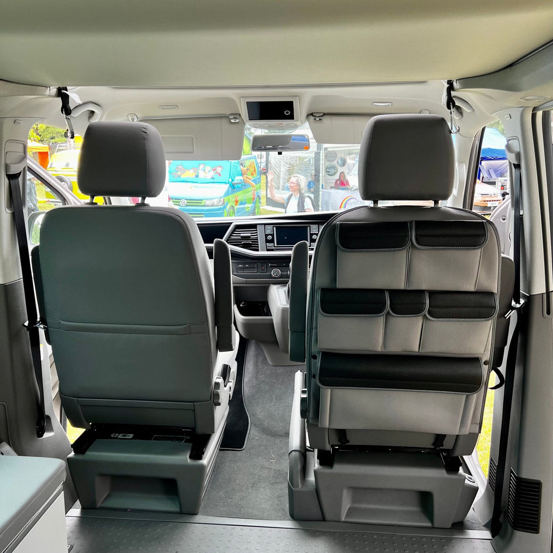 For Mercedes Vito Leatherette Captain Seat Back Organiser Campervan Storage - Van-X