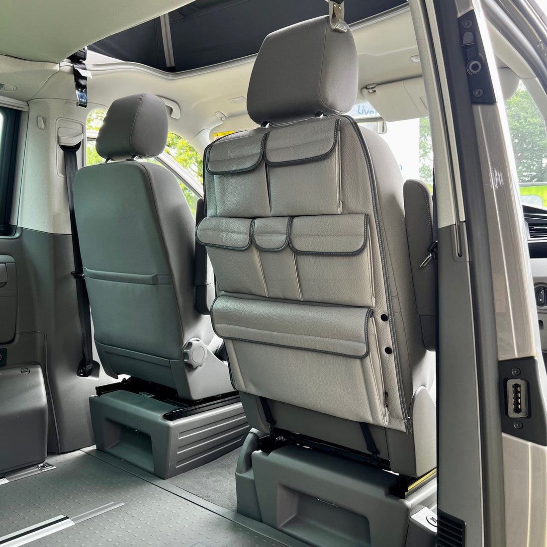 For VW California Ocean Leatherette Captain Seat Back Organiser Campervan Storage - Van-X