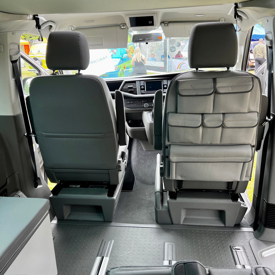 For VW California Ocean Leatherette Captain Seat Back Organiser Campervan Storage - Van-X