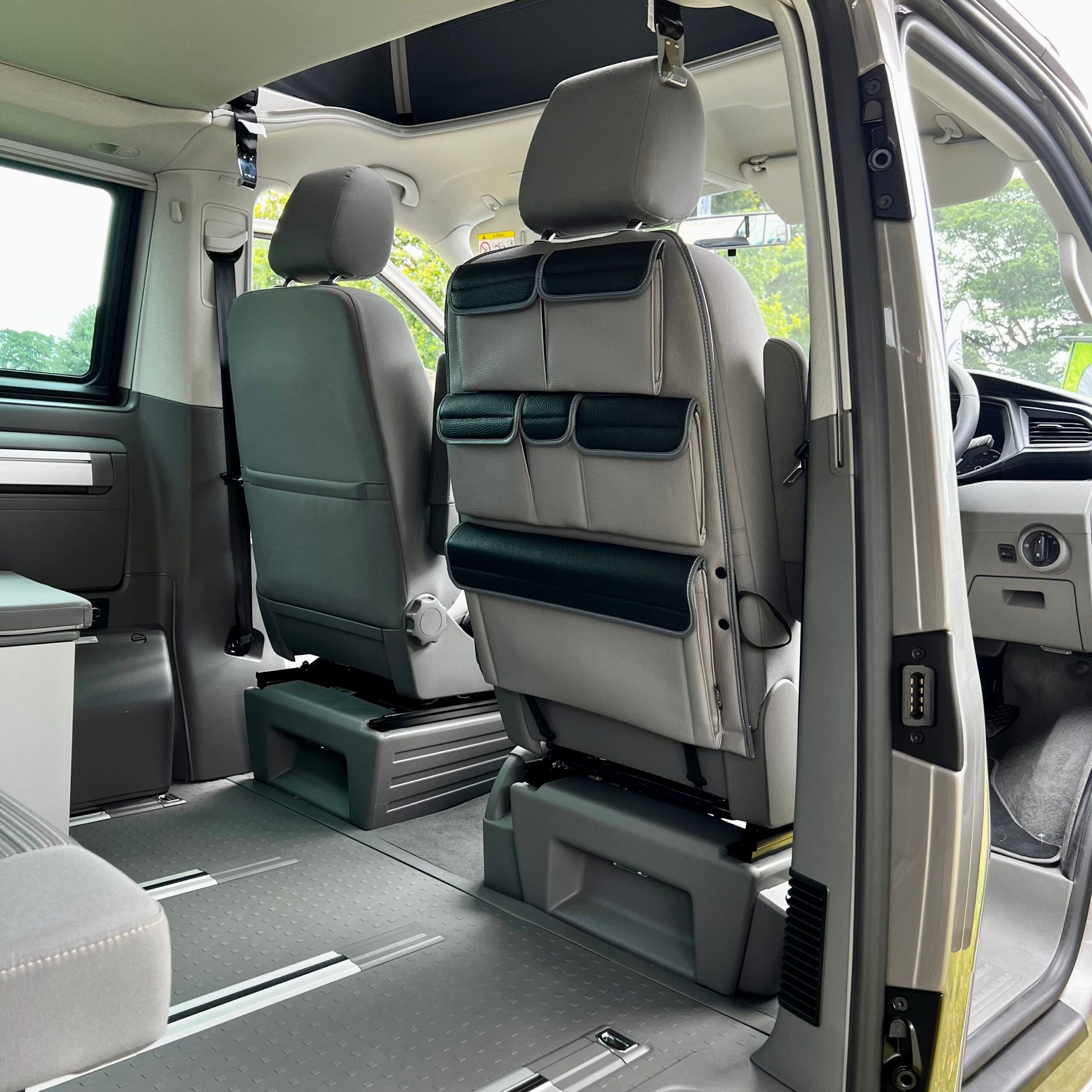 For VW California Ocean Leatherette Captain Seat Back Organiser Campervan Storage - Van-X