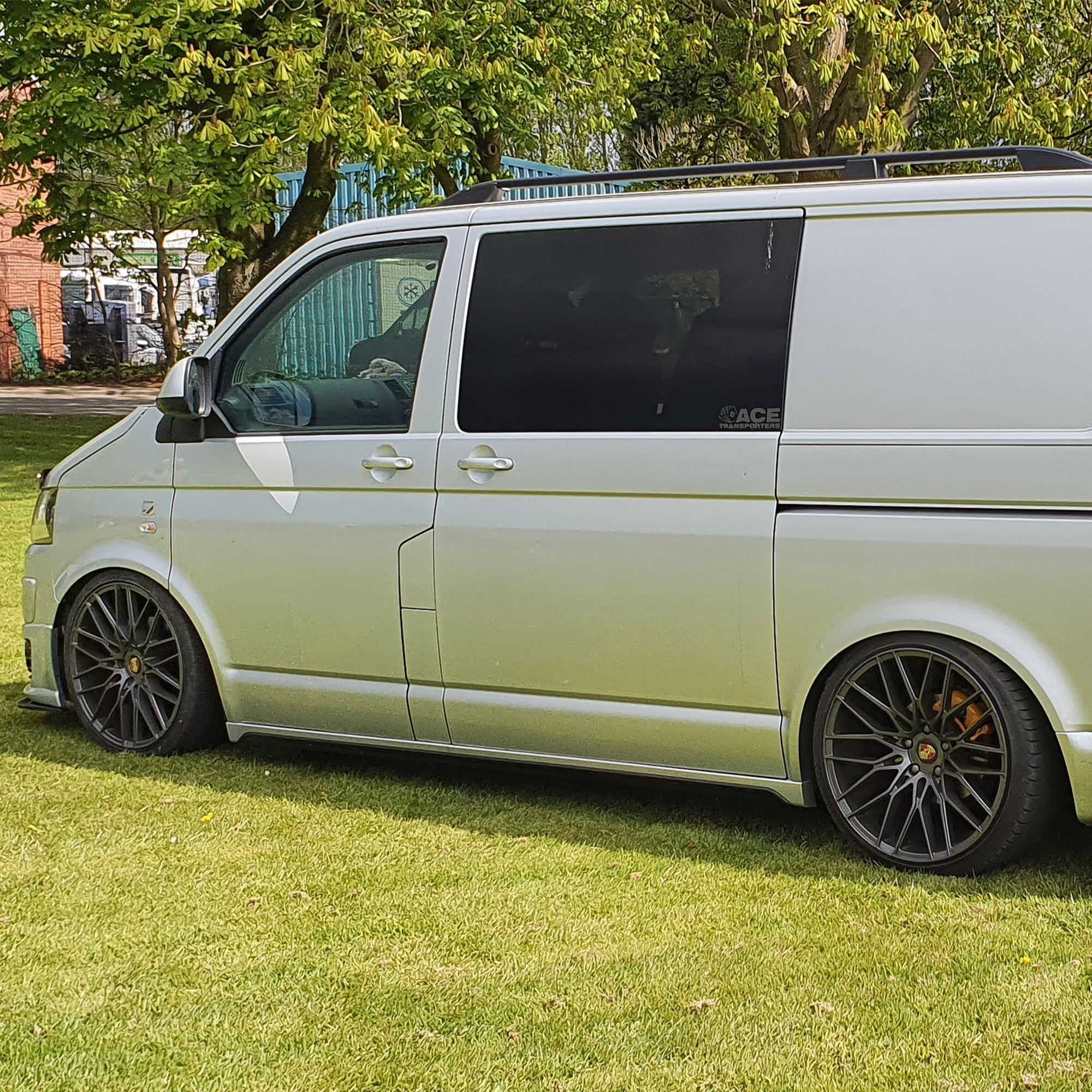 For VW T6 SWB Side Skirts Reflex Silver Plastic Painted and Ready to Fit (B-Grade)