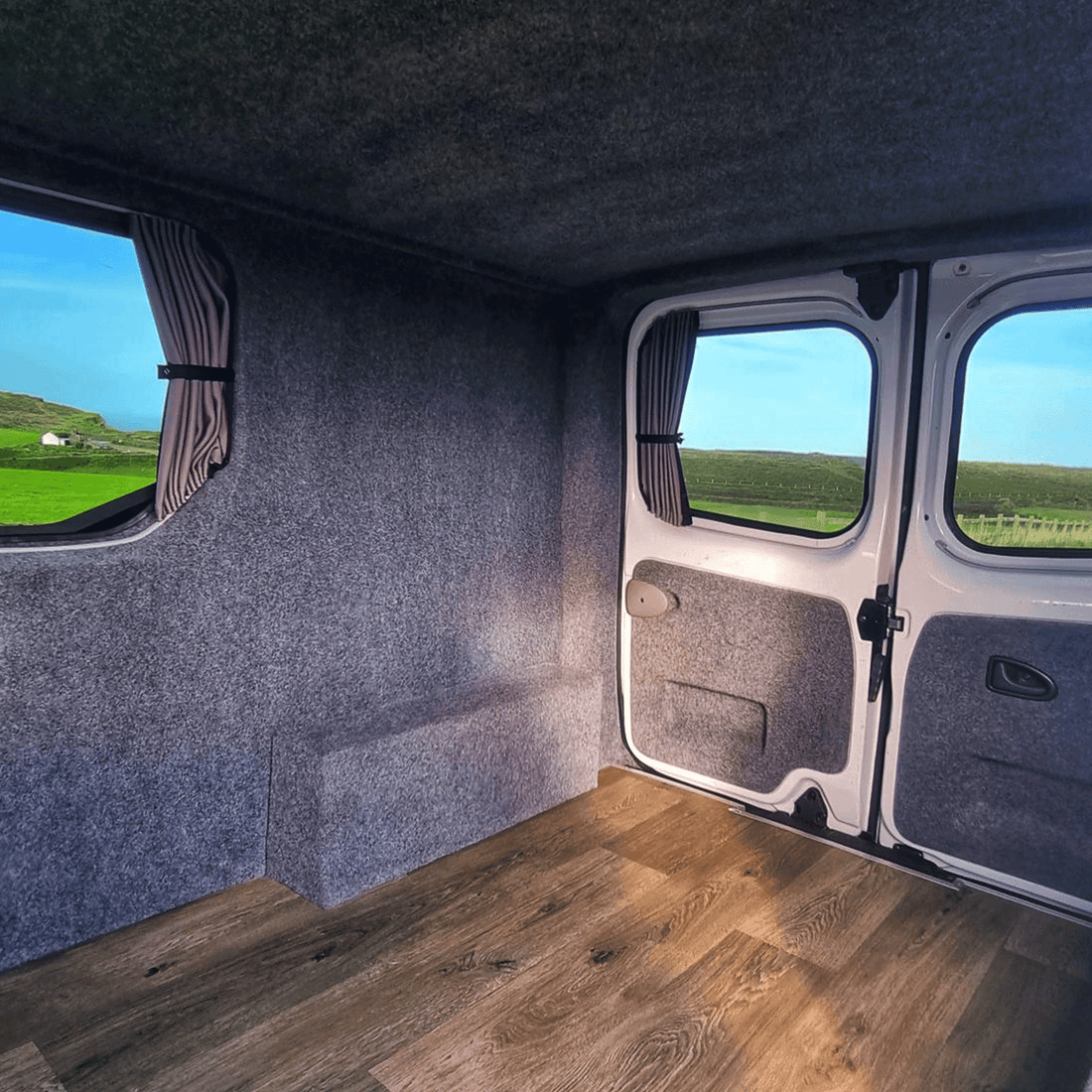 For Vauxhall Vivaro Premium 1 x Barndoor Window Curtains Van-X