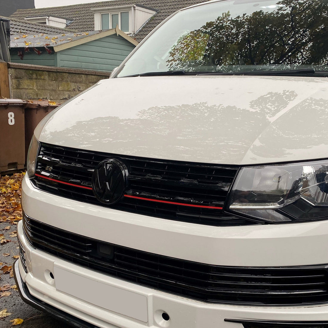 For VW T6 Transporter R-Line Front Grille Trim Kit | Gloss Black | Van-X