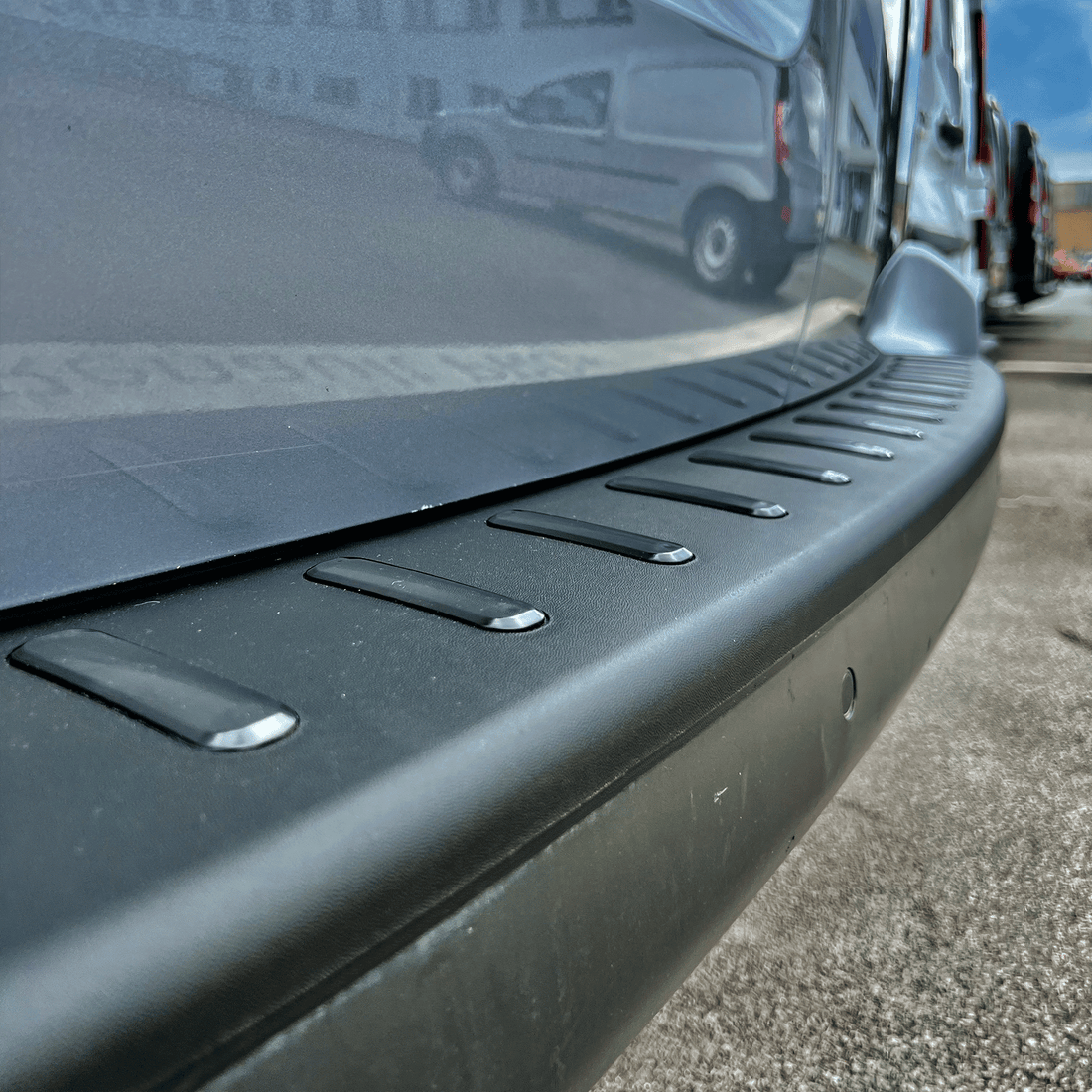 For Vauxhall Vivaro Rear Bumper Protector | Black Plastic Bumper Protector | Van-X