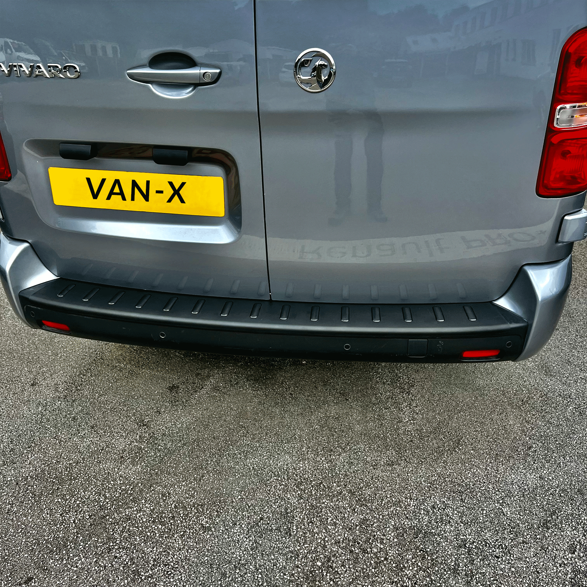 For Vauxhall Vivaro Rear Bumper Protector | Black Plastic Bumper Protector | Van-X