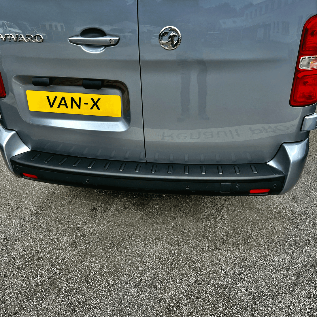 For Vauxhall Vivaro Rear Bumper Protector | Black Plastic Bumper Protector | Van-X