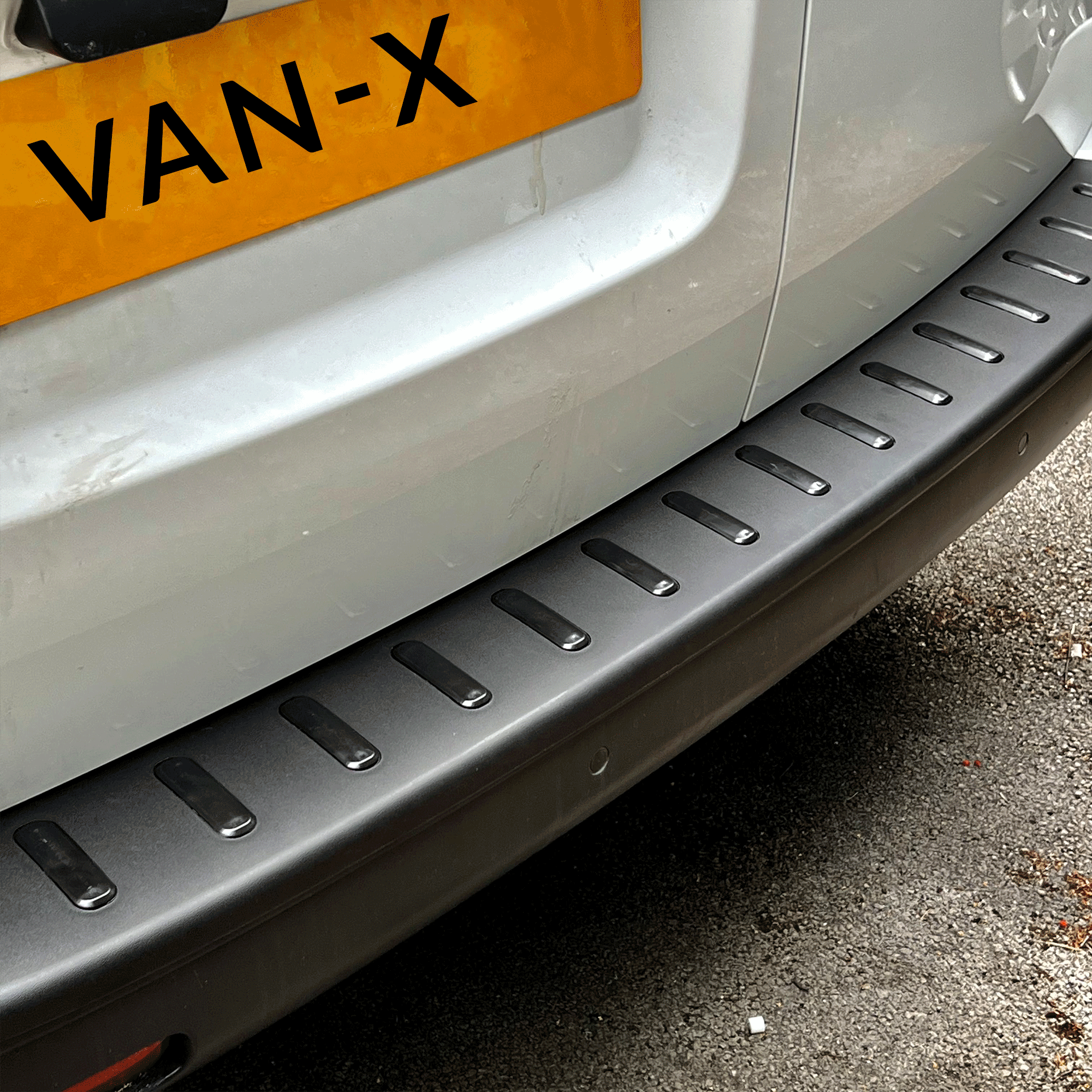 For Vauxhall Vivaro Rear Bumper Protector | Black Plastic Bumper Protector | Van-X
