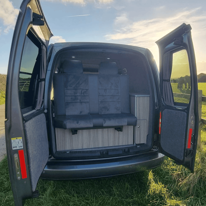 For VW Caddy Premium 1 x Barndoor Window Curtains Van-X