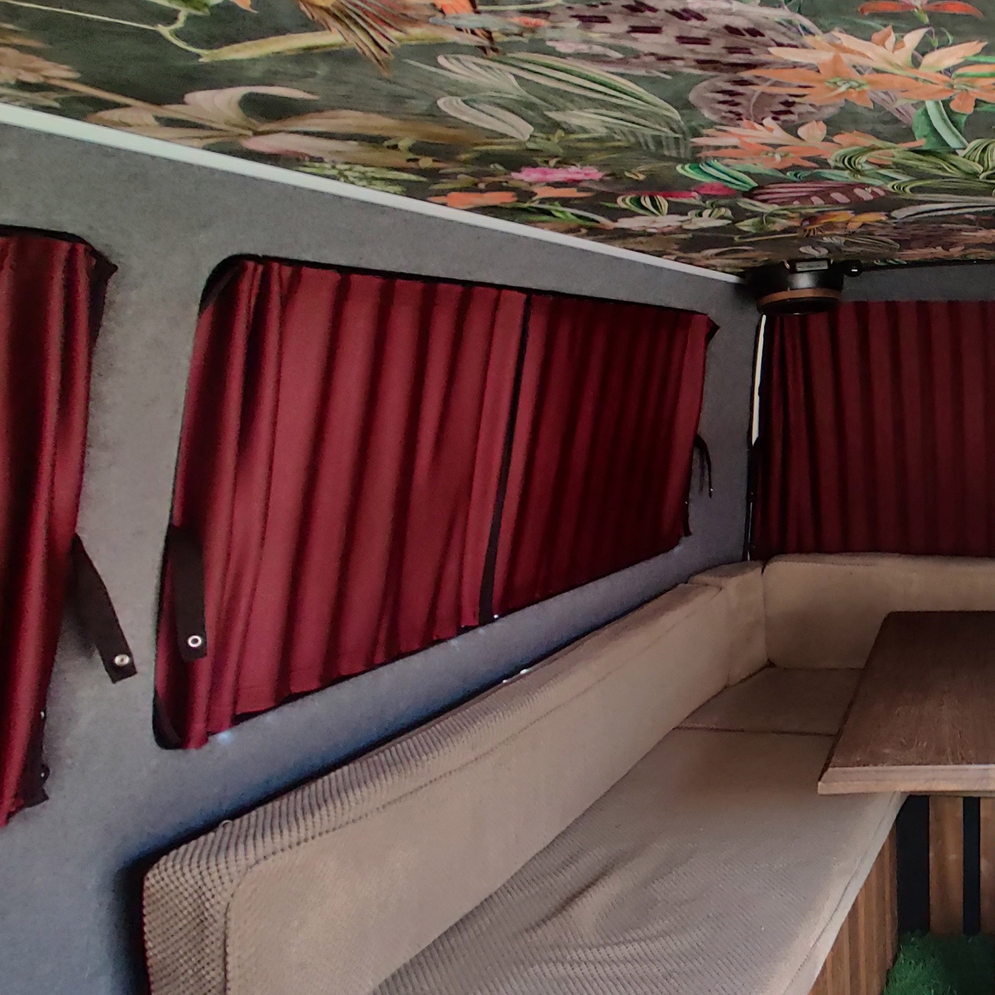For VW T4 Transporter Van Conversion Premium Curtains - Black/Burgundy - CREATE YOUR OWN BUNDLE! Van-X