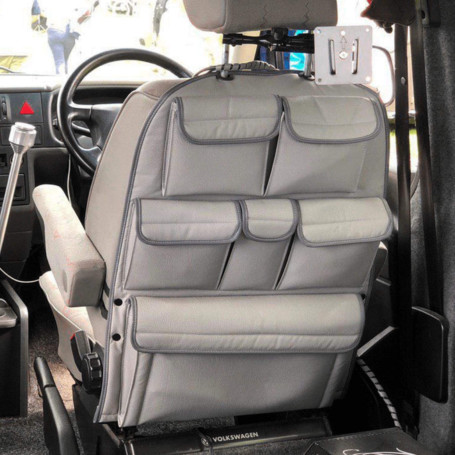 For VW T4 Transporter Leatherette Captain Seat Back Organiser Campervan Storage - Van-X