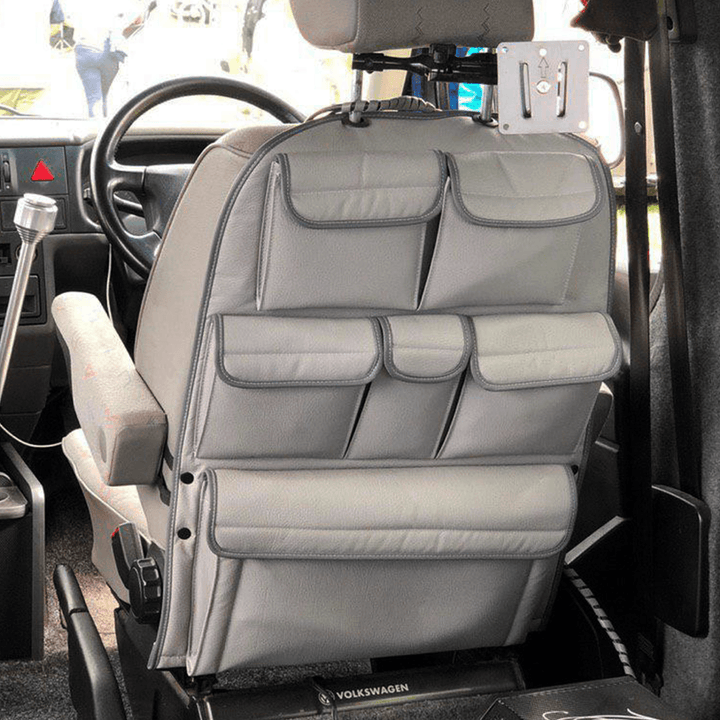 For VW T4 Transporter Leatherette Captain Seat Back Organiser Campervan Storage - Van-X