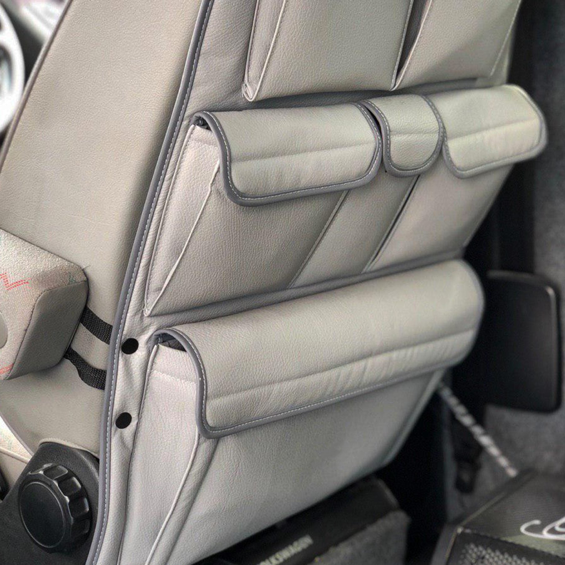 For VW T4 Caravelle Leatherette Captain Seat Back Organiser Campervan Storage - Van-X