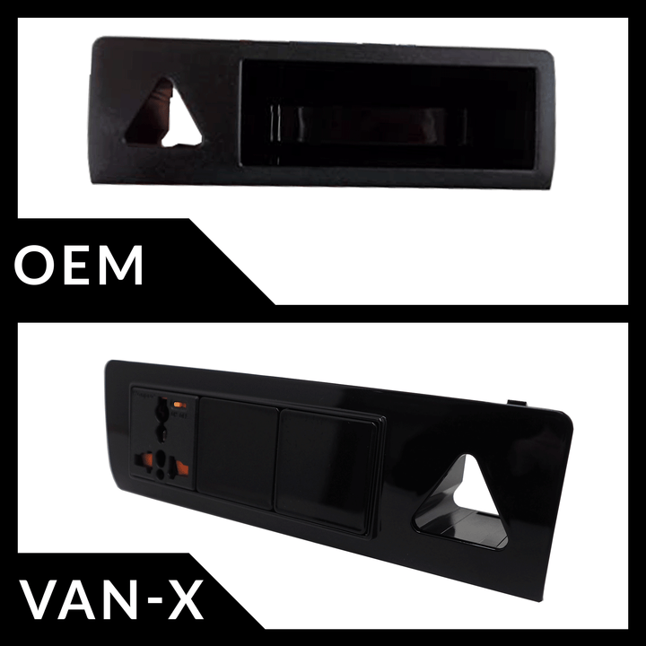 For VW T5 & T5.1 Transporter Gloss Black Hazard Warning Light Switch – Painted & Ready to Fit