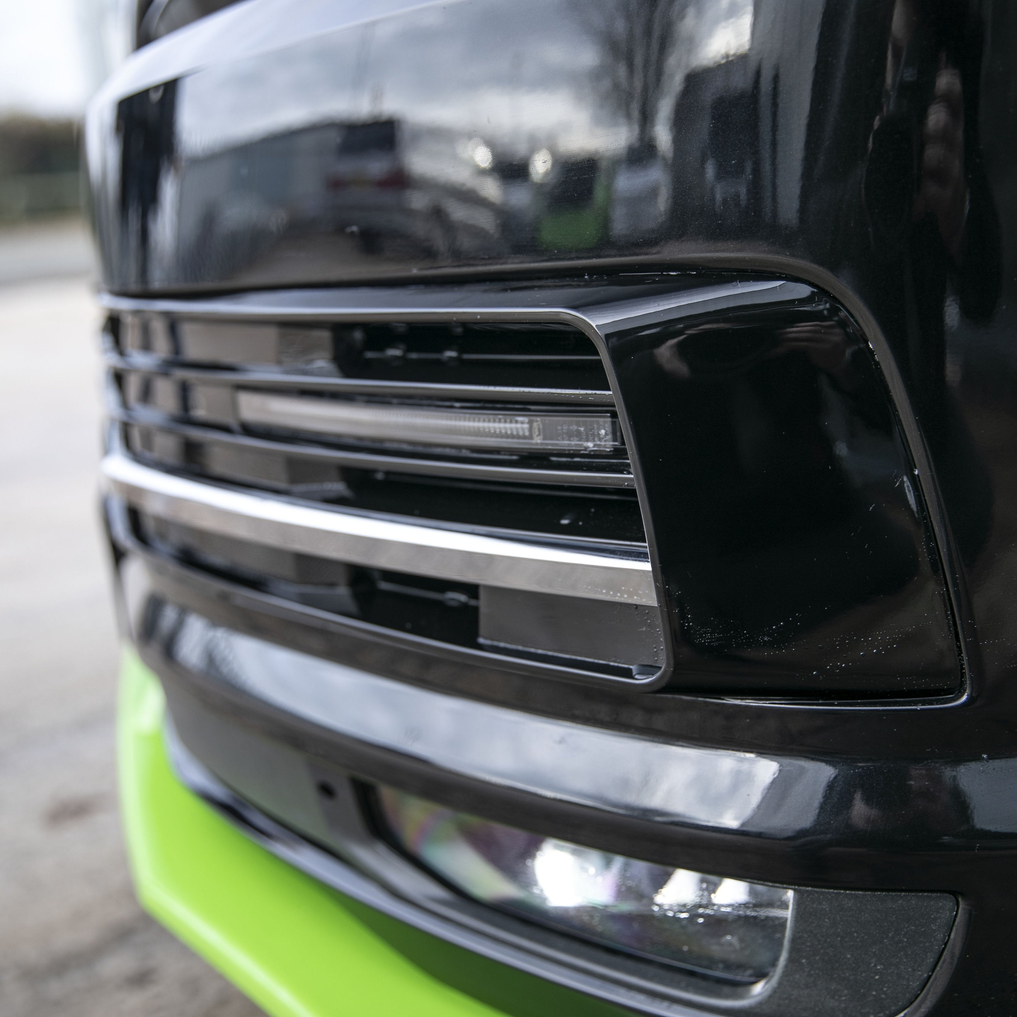 For VW T6 Transporter DRL Light Bar Kit | Gloss Black for Highline & Sportline Bumpers | Van-X