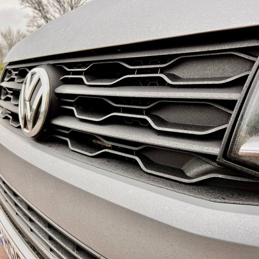 For VW T6 Front R-Line Badgeless Grille Matte Black Upgrade Styling Kit - Van-X