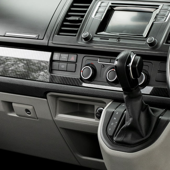 For VW T6 Transporter Lower Dash Trims – Carbon Effect Finish | Van-X
