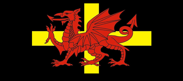 Wales Welsh dragon on St David flag 5ft x 3ft