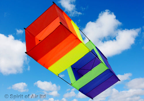 Classic box single line kite in rainbow colours