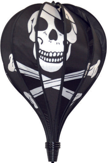 Pirate skull and crossbones hot air balloon windsock