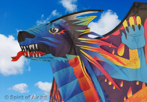 Fusion dragon single line kite in blue