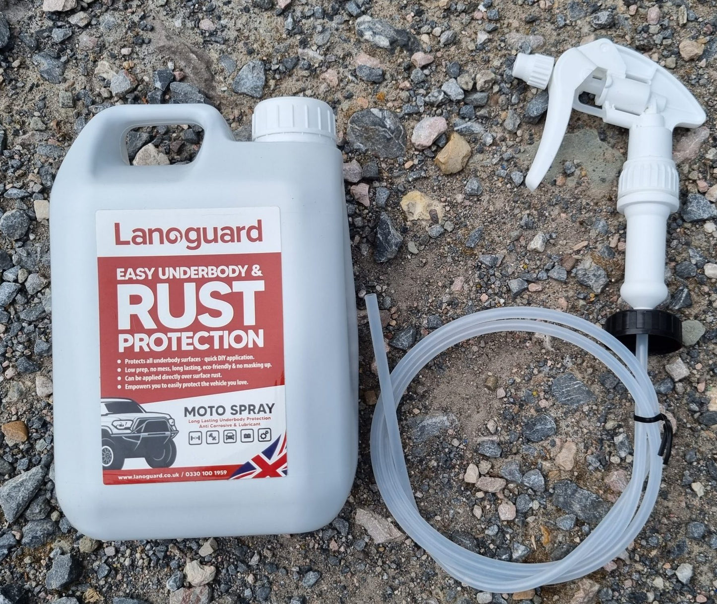 Lanoguard 5 litre moto spray with trigger kit for protecting vehicle undersides against rust salt and corrosion