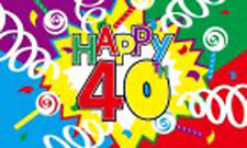 40th Birthday celebration flag 5ft x 3ft
