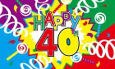 40th Birthday celebration flag 5ft x 3ft