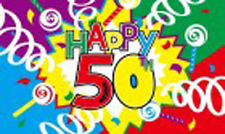 50th Birthday celebration flag 5ft x 3ft