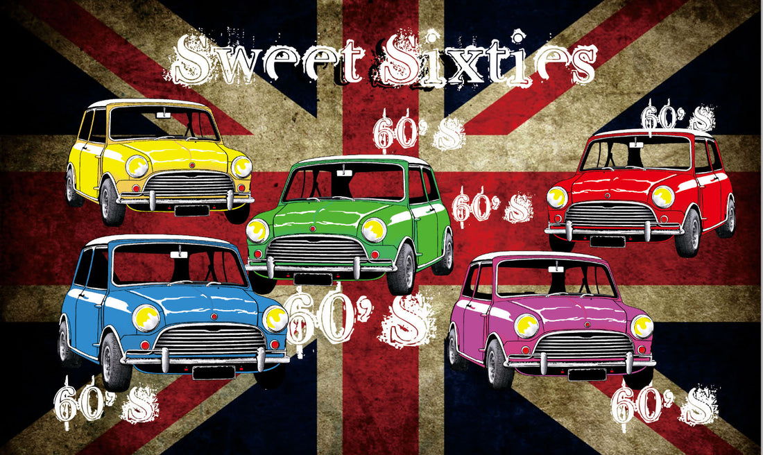 Sixties 60's mini flag 5ft x 3ft with eyelets