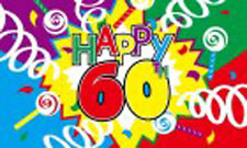 60th Birthday celebration flag 5ft x 3ft