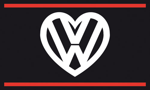 Dub flag with heart logo BLACK  style 5ft x 3ft