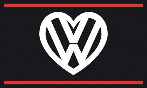 Dub flag with heart logo BLACK  style 5ft x 3ft