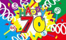 70th Birthday celebration flag 5ft x 3ft