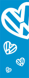 VW heart logo Banner flag 8ft x 3ft
