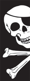 Pirate / skull and cross bones Banner flag 8ft x 3ft