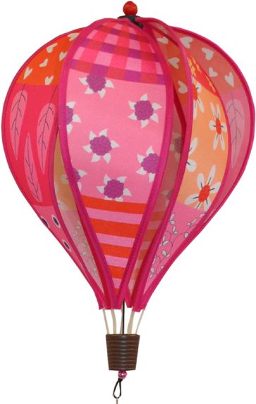 Patchwork PINK hot air balloon style windspinner by Spirit of Air