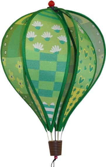 Patchwork GREEN hot air balloon style windspinner by Spirit of Air