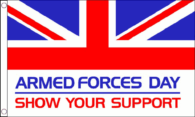 ARMED FORCES DAY flag 3ft x 2ft with eyelets