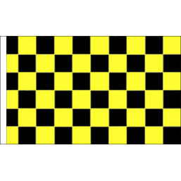 Chequered check flag black/yellow 5ft x 3ft