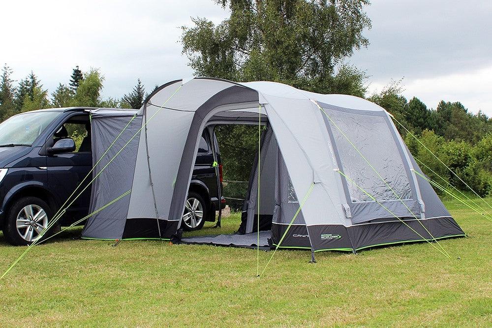Cayman Curl air driveaway awning by Outdoor revolution low height (180-210cm rail )