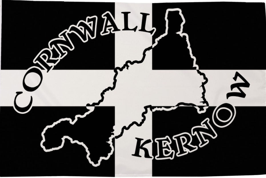 Cornwall Kernow silhouette flag 5ft x 3ft
