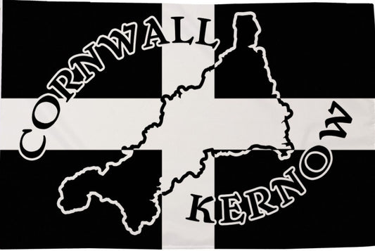Drapeau silhouette Cornwall Kernow 5 pieds x 3 pieds
