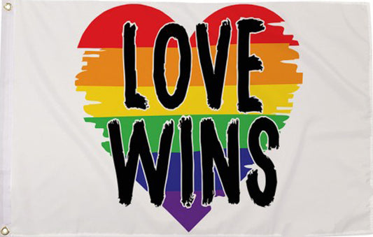 Love wins rainbow flag 5ft x 3ft with eyelets