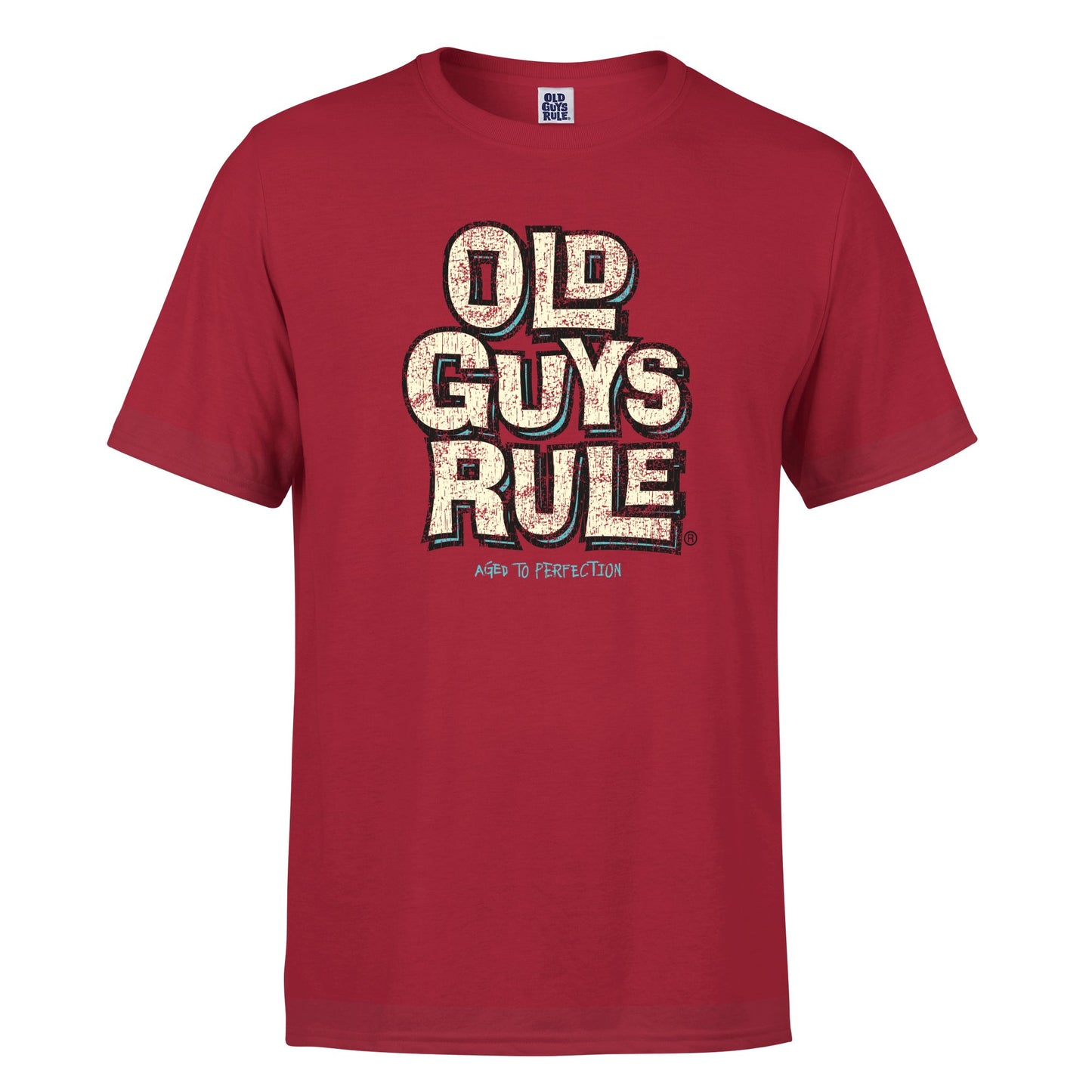 Old Guys Rule Aged to Perfection tee shirt Burgundy
