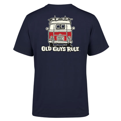 Old Guys Rule Good Vibrations tee shirt Blue