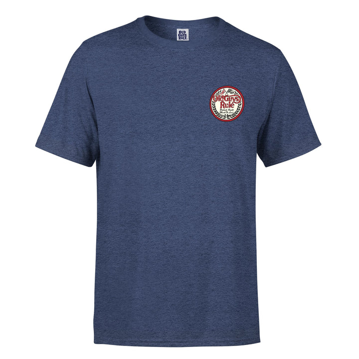 Old Guys Rule British built tee shirt tweed grey
