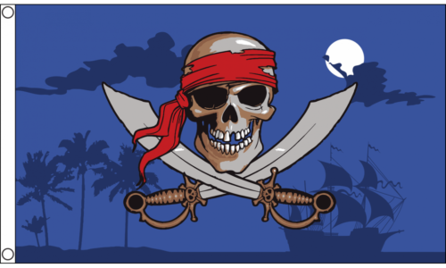 Pirate night sky flag 5ft x 3ft with eyelets