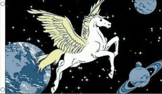 Drapeau créature mythique Pegasus 5 pieds x 3 pieds avec œillets