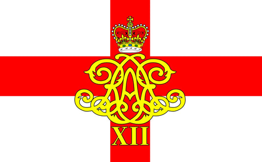 Flagge des 12. Regiments der Royal Artillery, 5 Fuß x 3 Fuß, mit Ösen